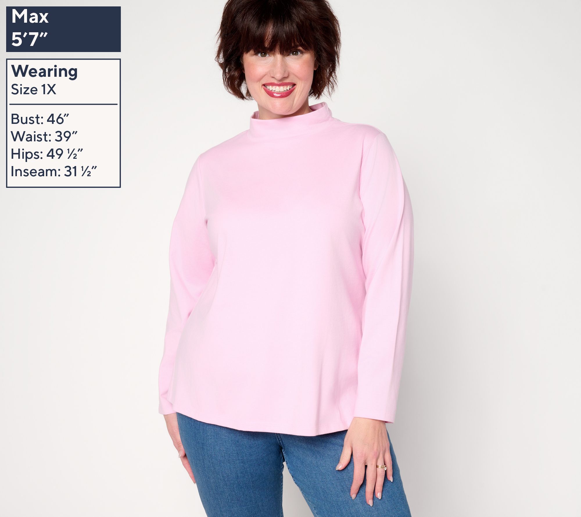 Denim & Co. Essentials 3-Pack Perfect Jersey Long Slv Mock Neck