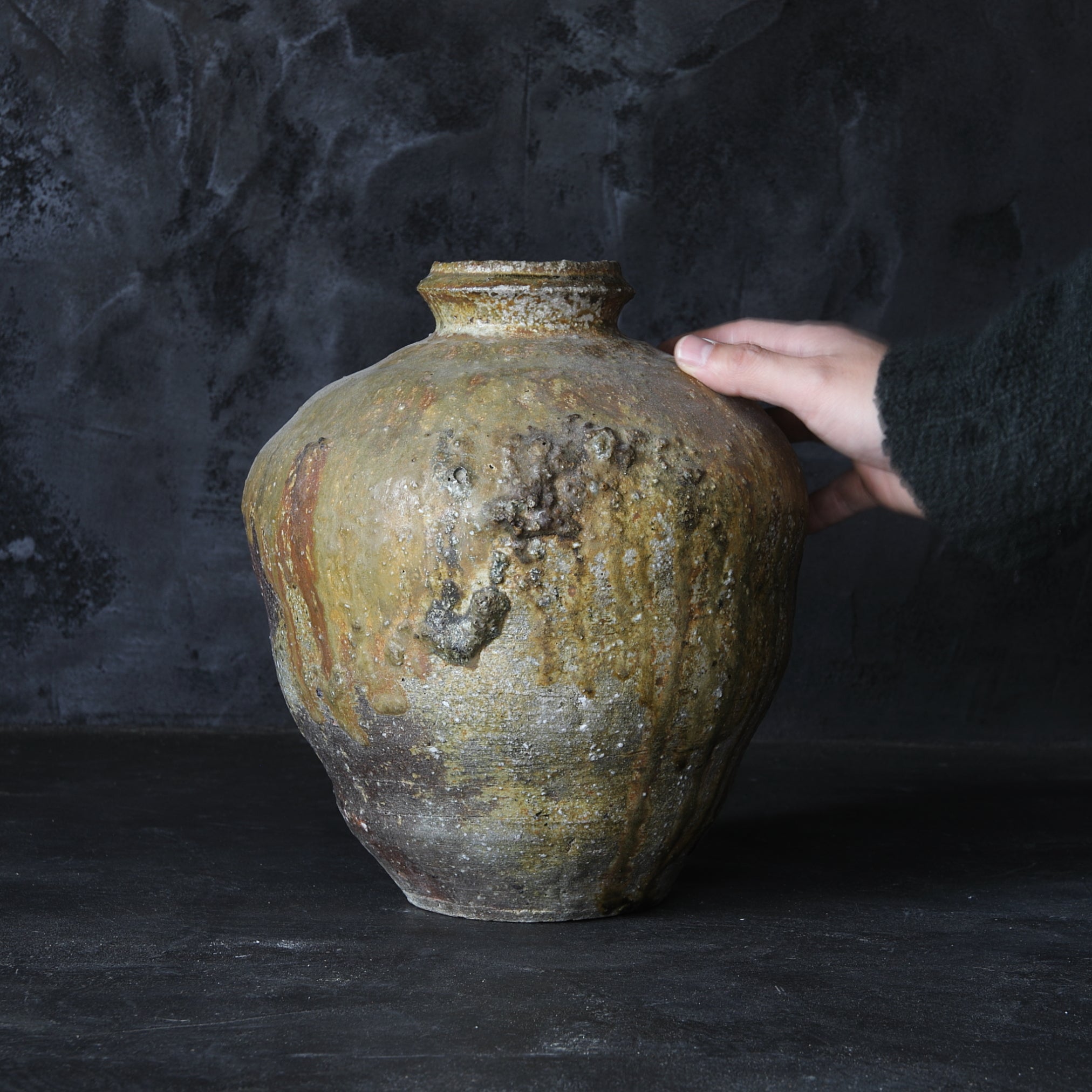 江戸時代 窯変信楽壺（1603–1867 CE） | 入蘆花（ロカニイル）