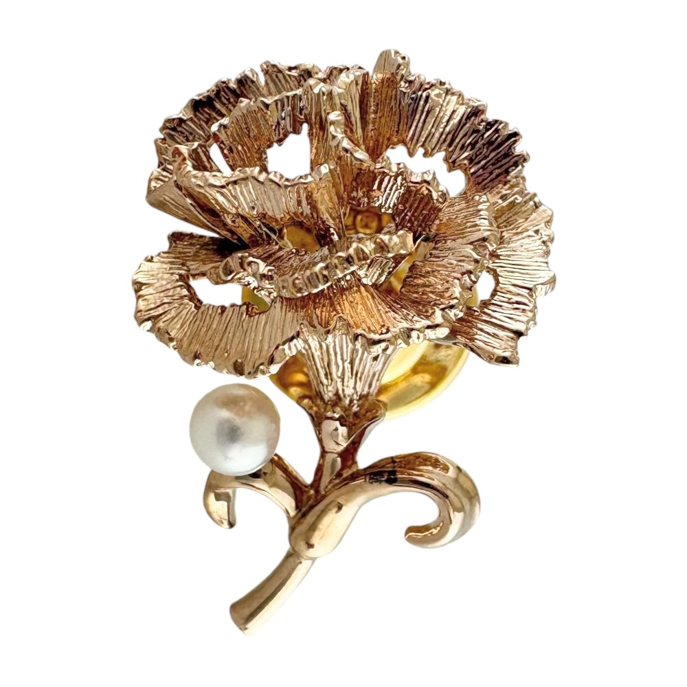 MIKIMOTO ミキモト ブローチ 18金 K18イエローゴールド パール