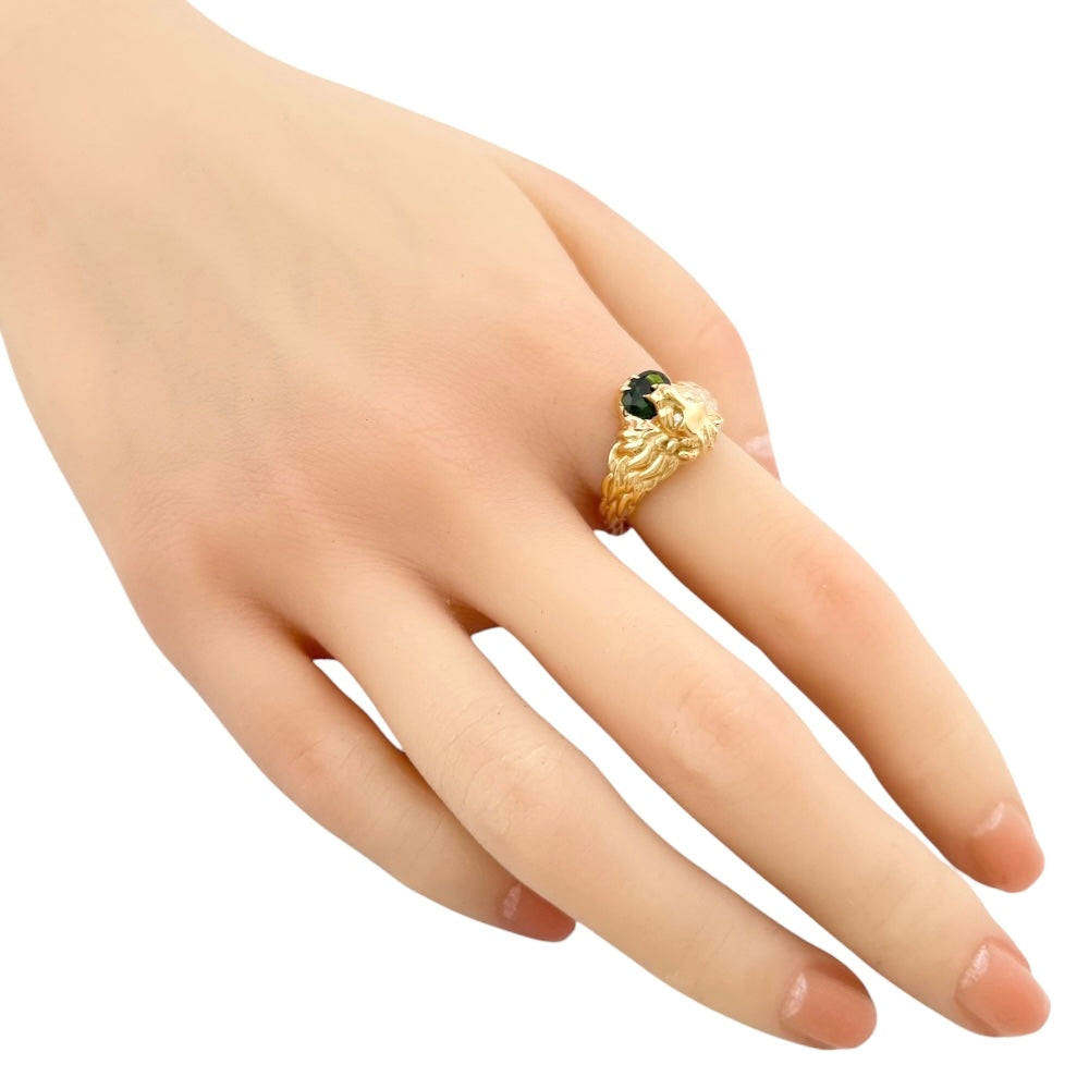 GUCCI グッチ ライオンヘッド リング 指輪 16.5号 18金 K18イエロー