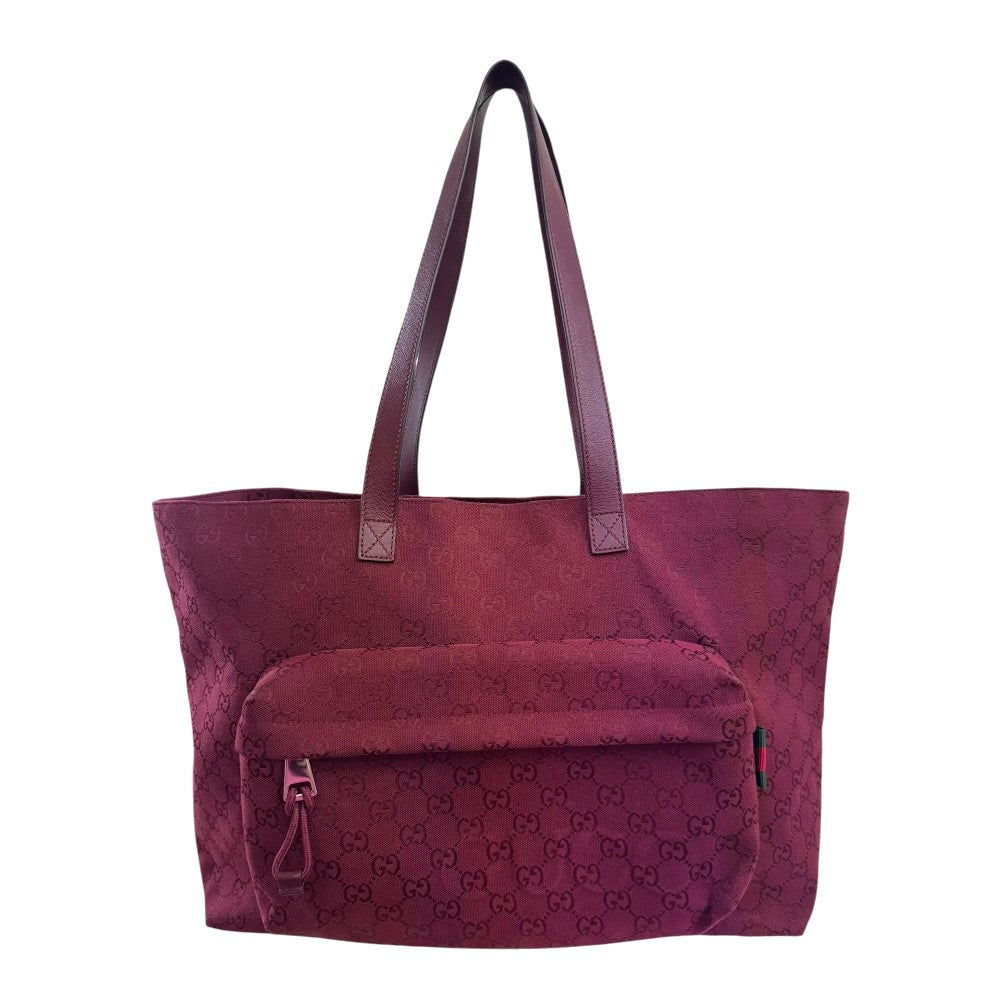 GUCCI グッチ トートバッグ GGキャンバス レッド レディース 中古