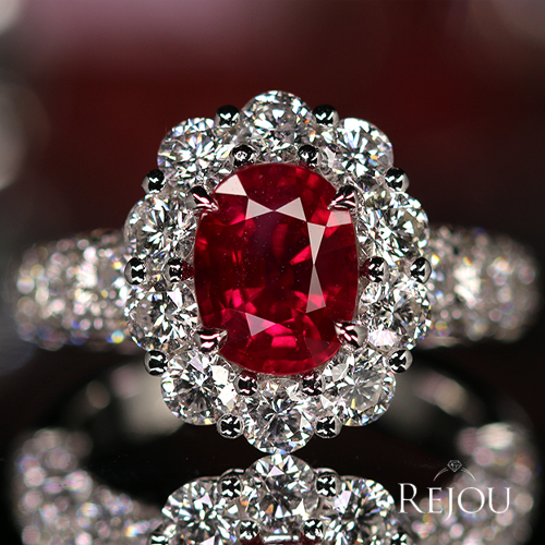 ビルマ産（ミャンマー産）ルビー 2.23ct ダイヤモンド 2.6ct プラチナ