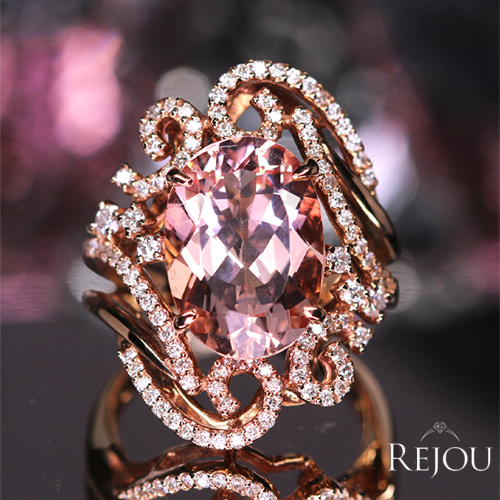モルガナイト 5.5ct ダイヤモンド 0.6ct ピンクゴールド リング(指輪