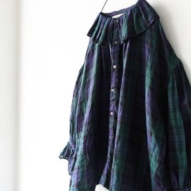ichi Antiquités｜Linen Tartan Frill Shirt - ichi Antiquités(イチ