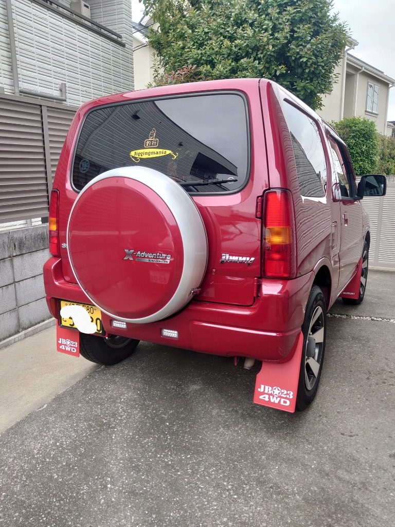 スズキ ジムニー JB23 5型〜10型 4WDホワイトロゴ レッド マッドガード