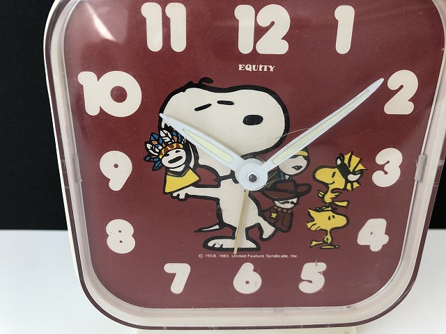 1980s Equity スヌーピー 目覚まし時計 時計 クロック PEANUTS