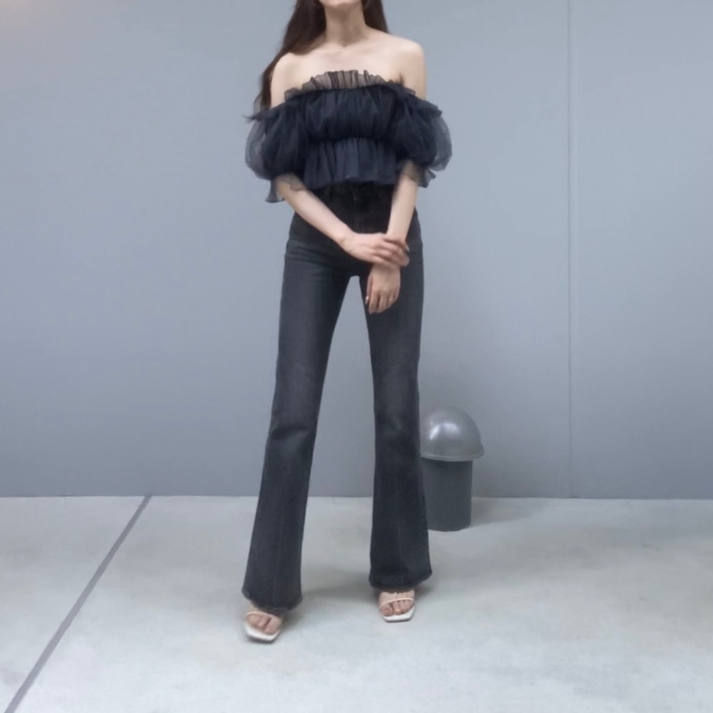 MOUSSY MVS BLACK FLARE(L) / ロングサイズ マウジー パンツ ジーンズ
