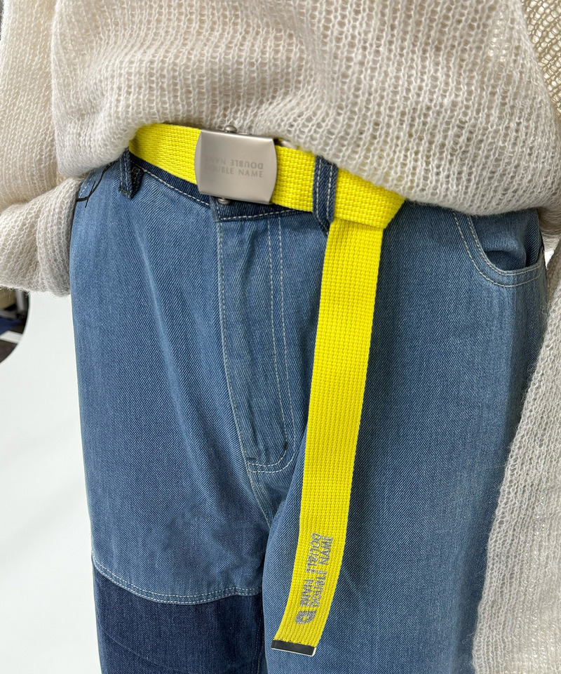 マットバックルロゴ刺しゅうガチャベルト｜DOUBLE NAME ダブルネーム