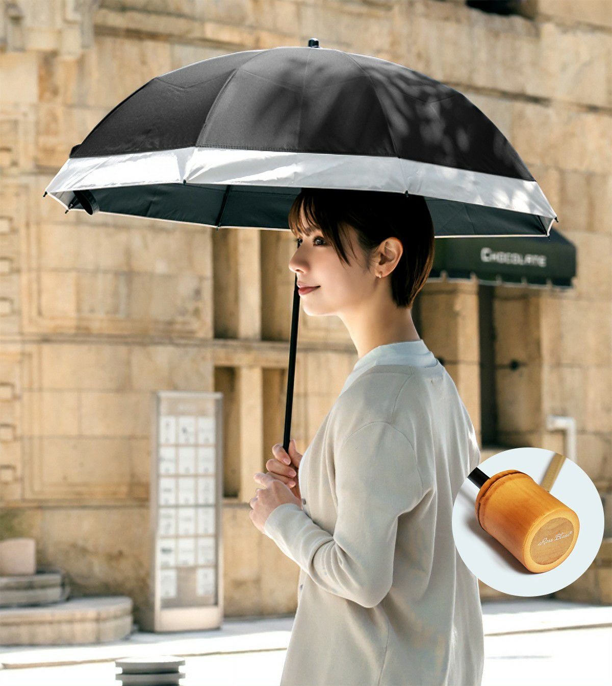 2段ショート | 折りたたみ日傘 (50cm) | 芦屋ロサブラン