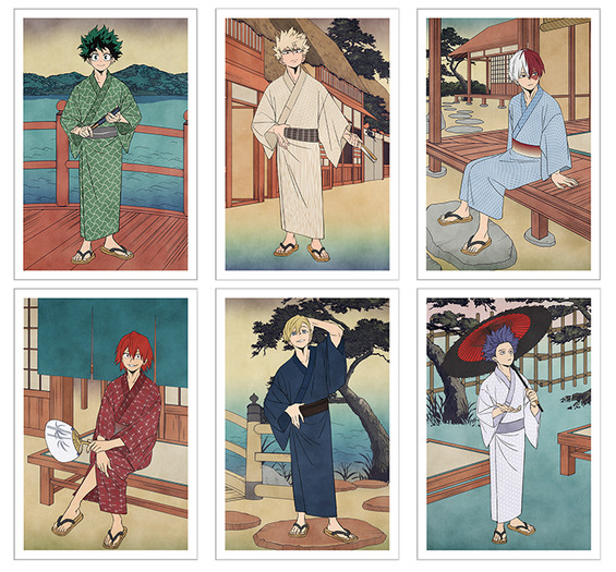 ヒロアカ」デク、轟焦凍、爆豪勝己らが着流し姿で粋！“浮世絵”テーマの