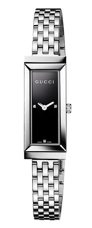 YA127504 Gucci 127 Ladies Black Diamond Dial Watch