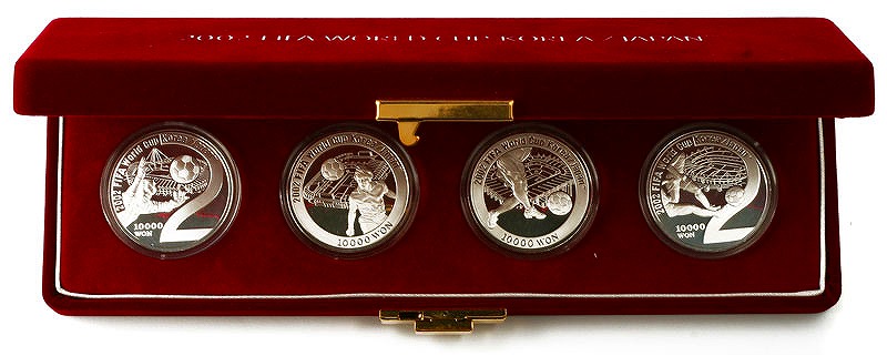 2002年 FIFA 日韓ワールドカップ 記念純銀硬貨 4枚セット 1oz×4 2002年