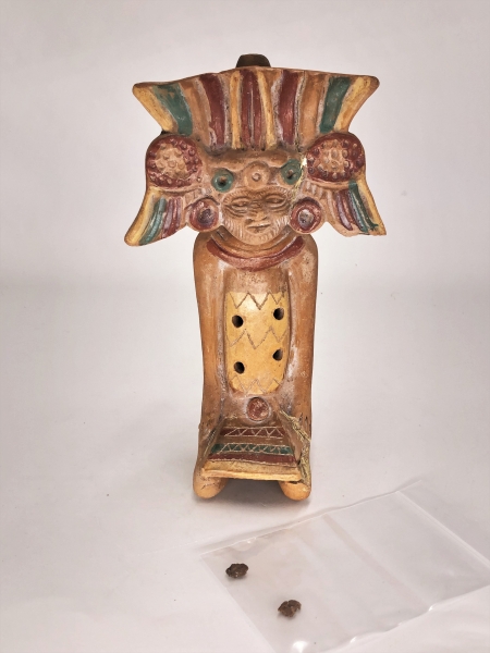 土偶笛】 メキシコ古民芸 彩色土器 アンティーク品 マヤ/アステカ