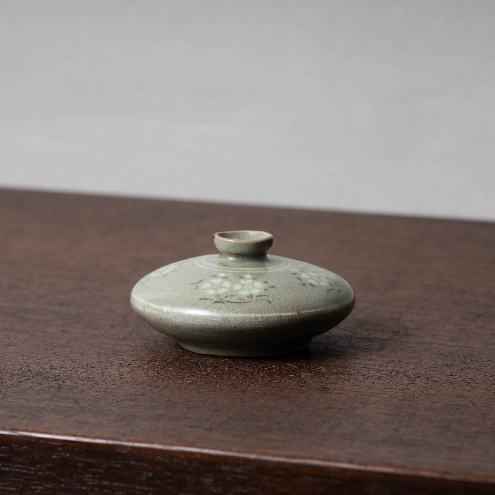 高麗青磁 白黒象嵌 朝鮮美術 梅瓶 骨董 陶芸 陶磁器 33.5cm高程 高麗