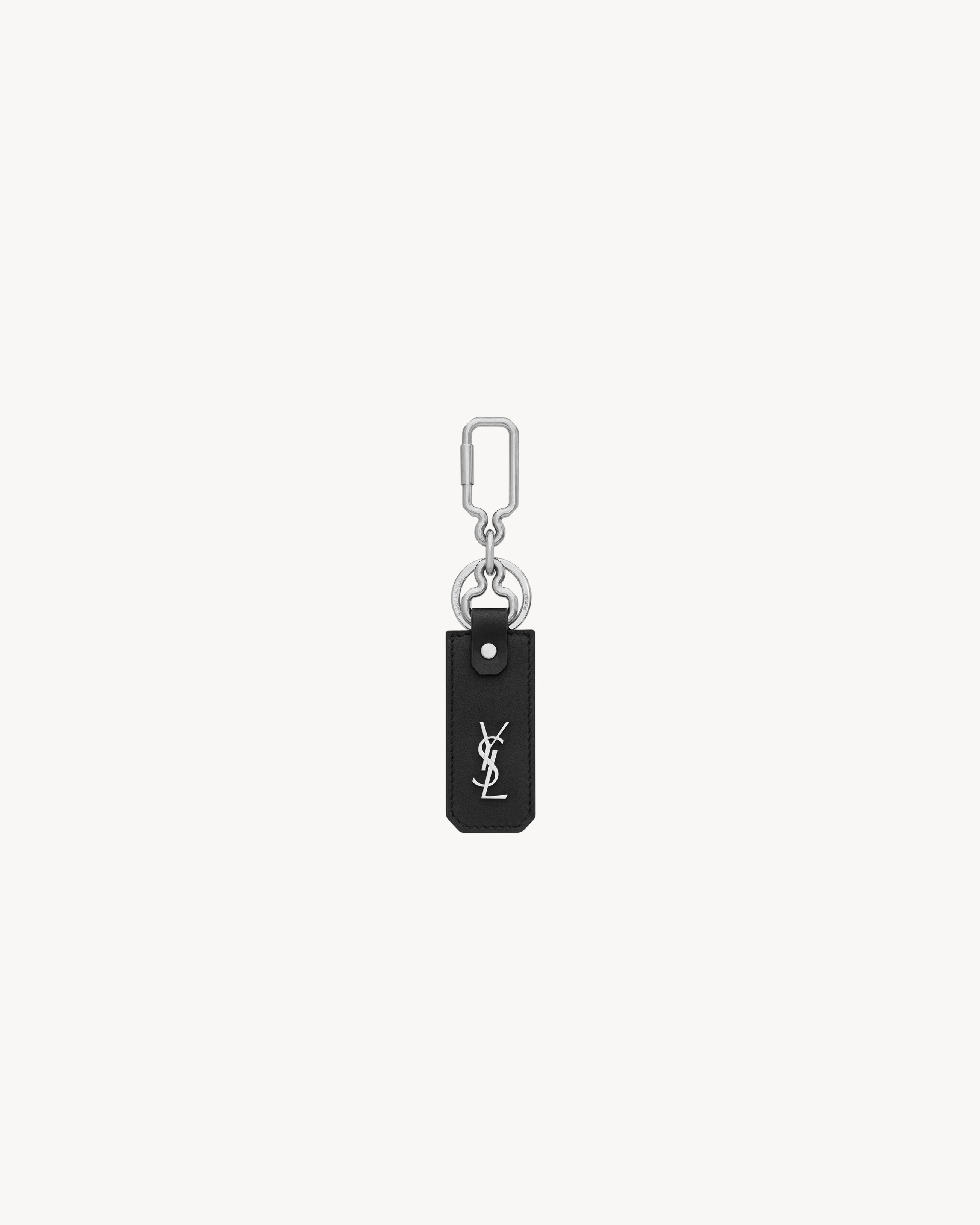 CASSANDRE SAINT LAURENT keyring in leather in Black | Saint