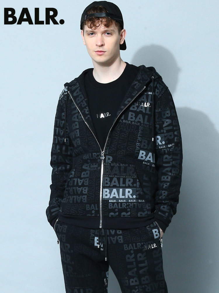 BALR. (ボーラー) 総柄ロゴ フルジップ パーカー Q-SERIES ZIP AOP