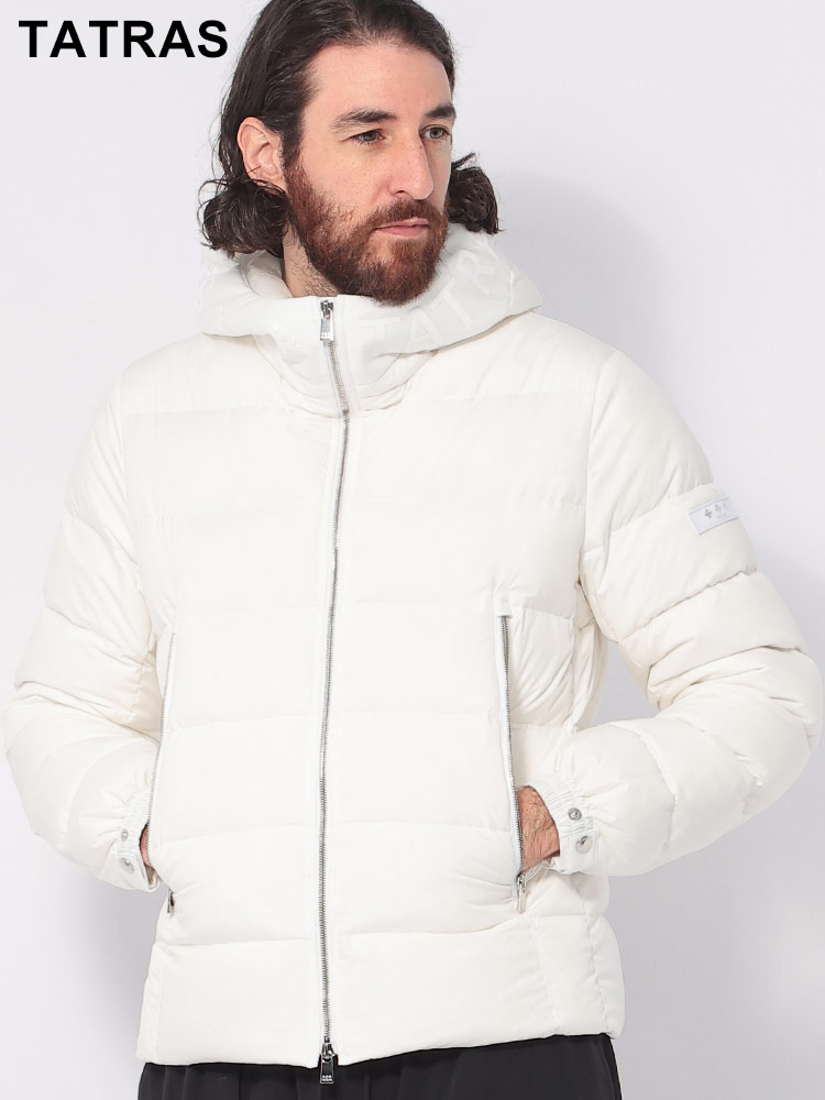 TATRAS (タトラス) フードロゴ マット素材 ショートダウンジャケット