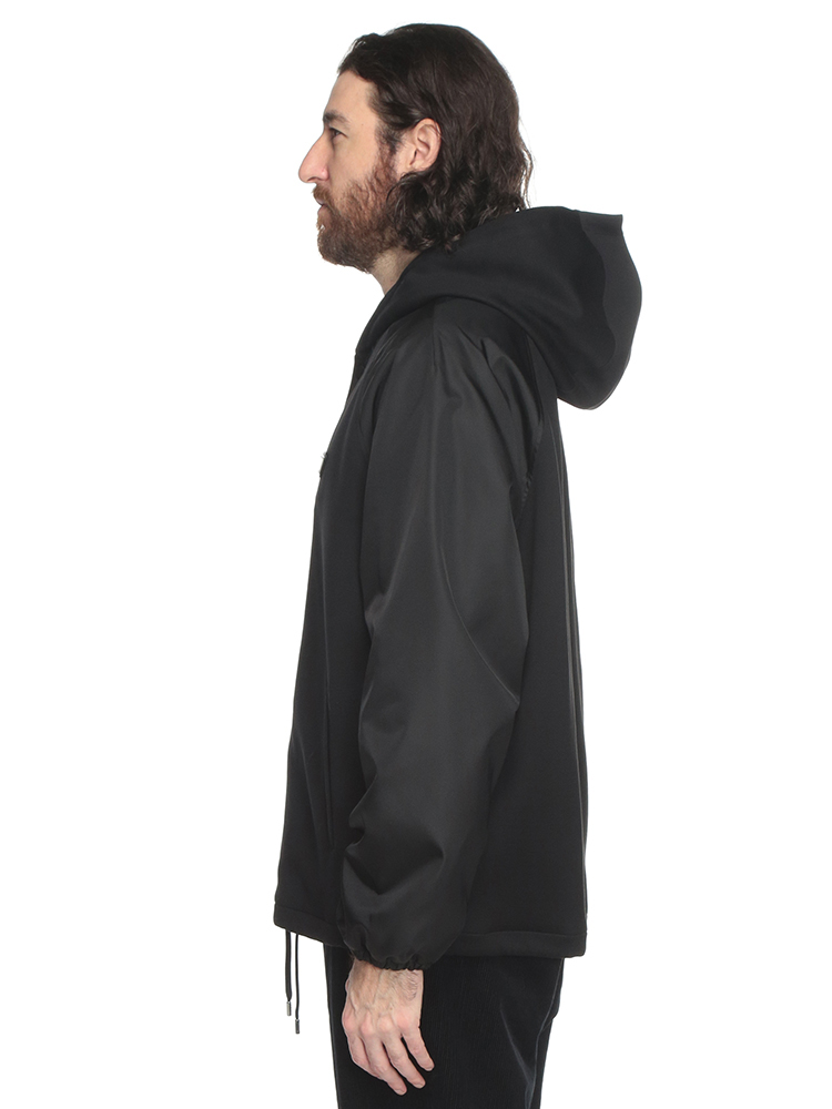 PRADA (プラダ) コットン×ナイロン 切替 メタルロゴ フード付き