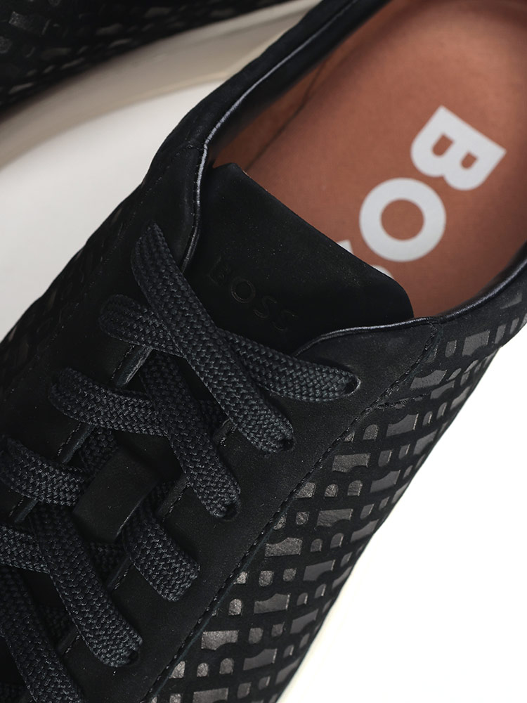 HUGO BOSS (ヒューゴボス) モノグラム レザースニーカー メンズ 40(IT