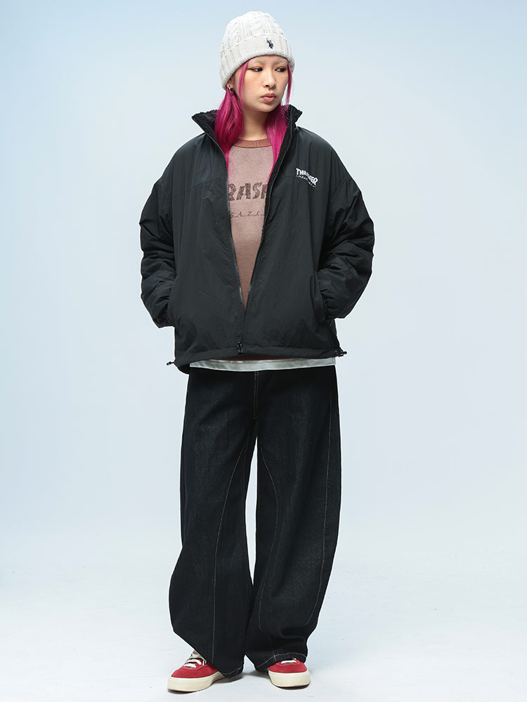 THRASHER (スラッシャー) リバーシブル ナイロン ボア フルジップ