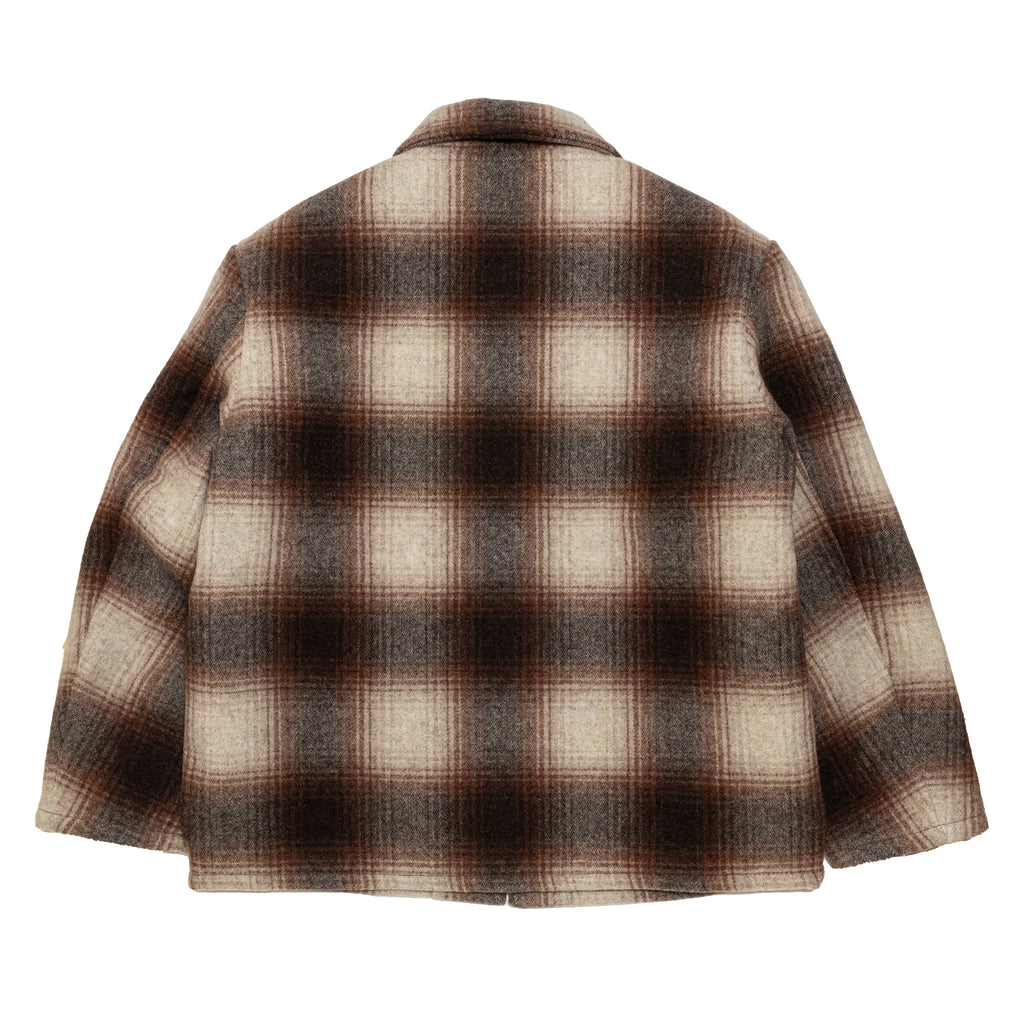 OMBRE CHECK WOOLJACKET / BROWN – SC WEB STORE