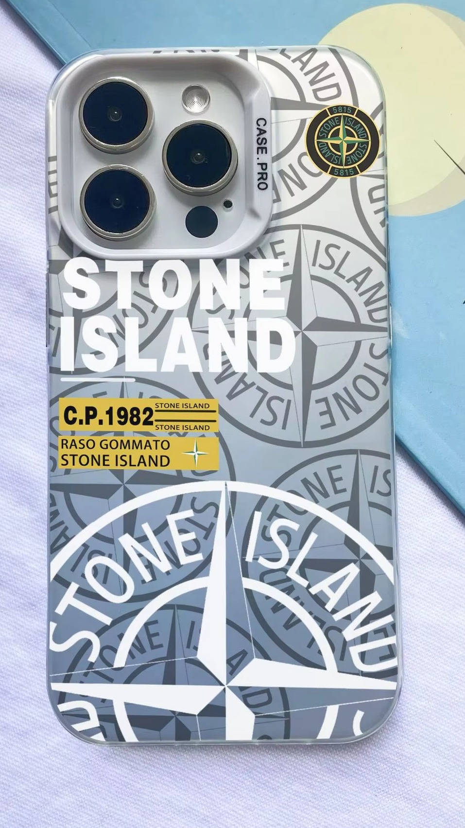 Stone Island Silver IMD Phone Case for iPhone 11-17 Pro Max