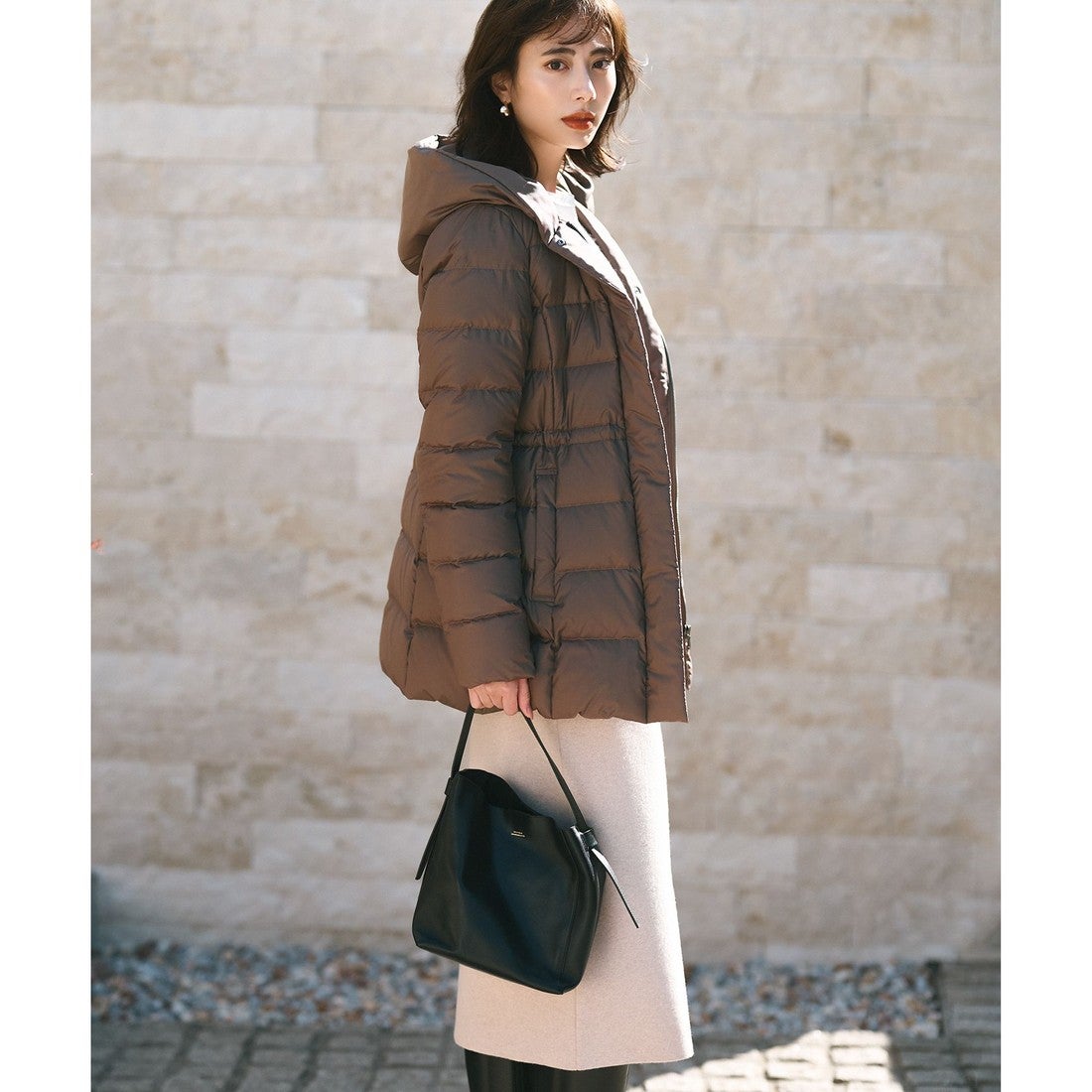 23区 【洗える】シレータフタ ショート ダウンコート （ベージュ系