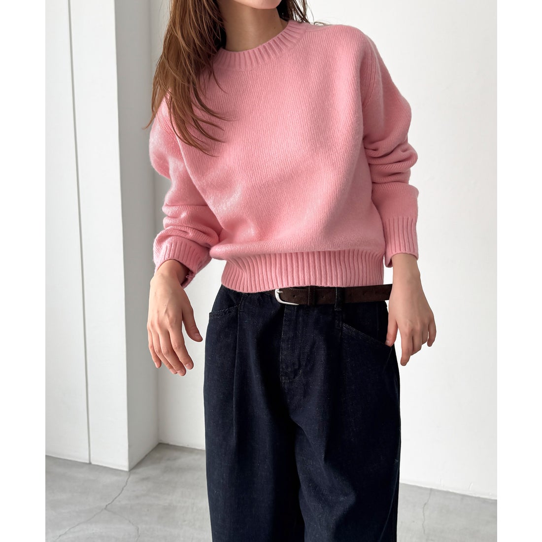 キャナルジーン CANAL JEAN El mar 切り替えコンパクトクルーニット