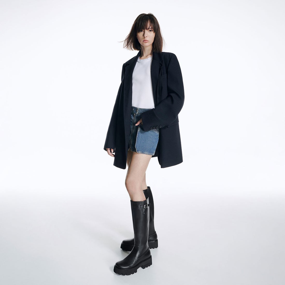 CHARLES & KEITH Imogen イモージェン サイドバックルチャンキーロング