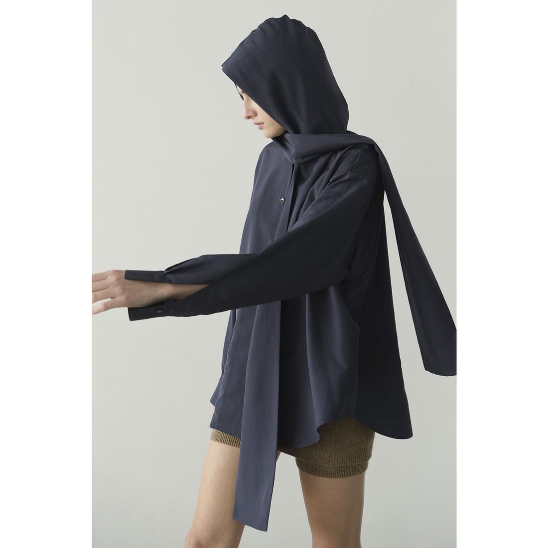 クラネ CLANE BOW TIE HOODIE SHIRT （NAVY） -アウトレット通販