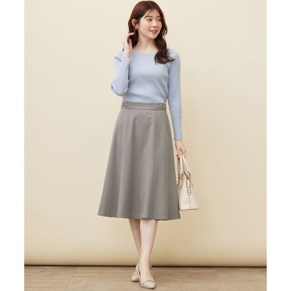 新品YAMADAYAアーガ ライトグレー フレアスカート 9号 新品YAMADAYA