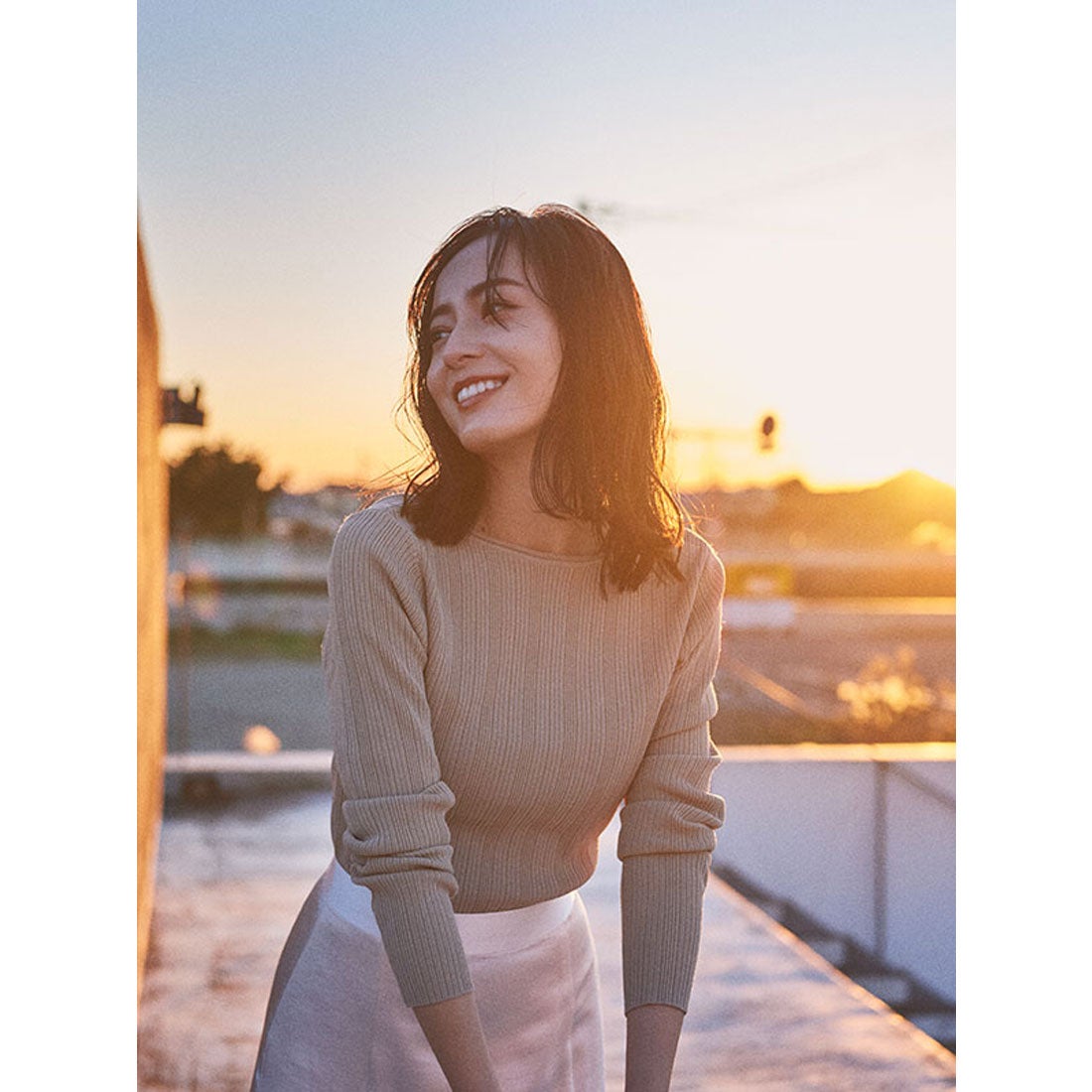 アニュアンス anuans ランダムリブバックオープンニットトップス