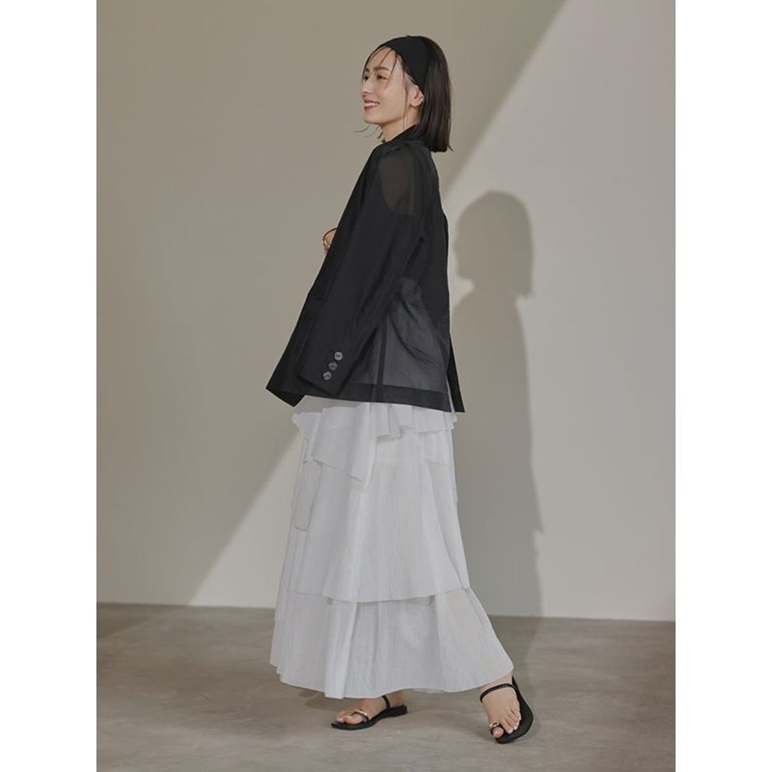 アニュアンス anuans イレギュラーティアードボリュームスカート
