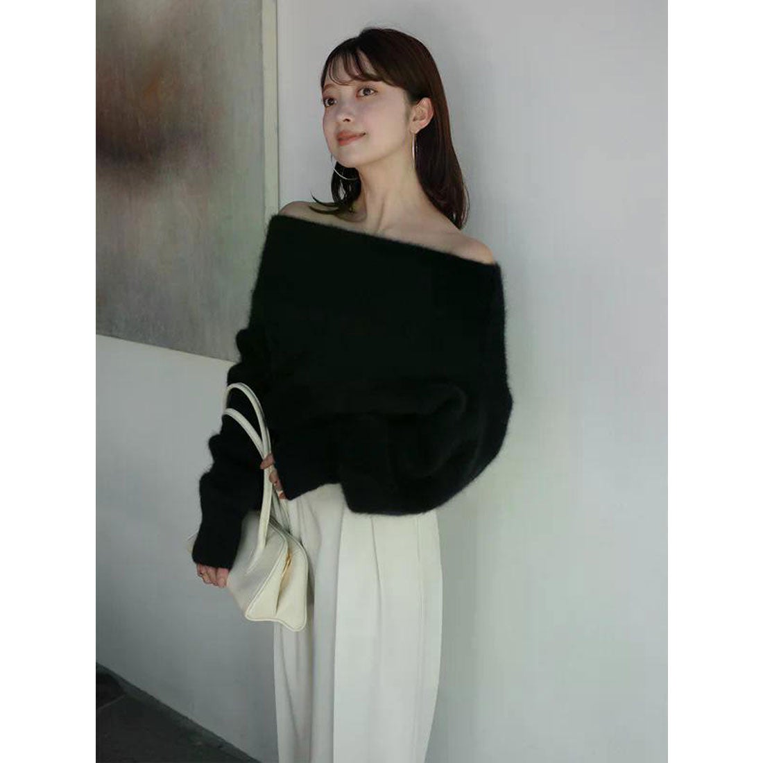 アニュアンス anuans ラクーンフォックスオフショルニットプルオーバー