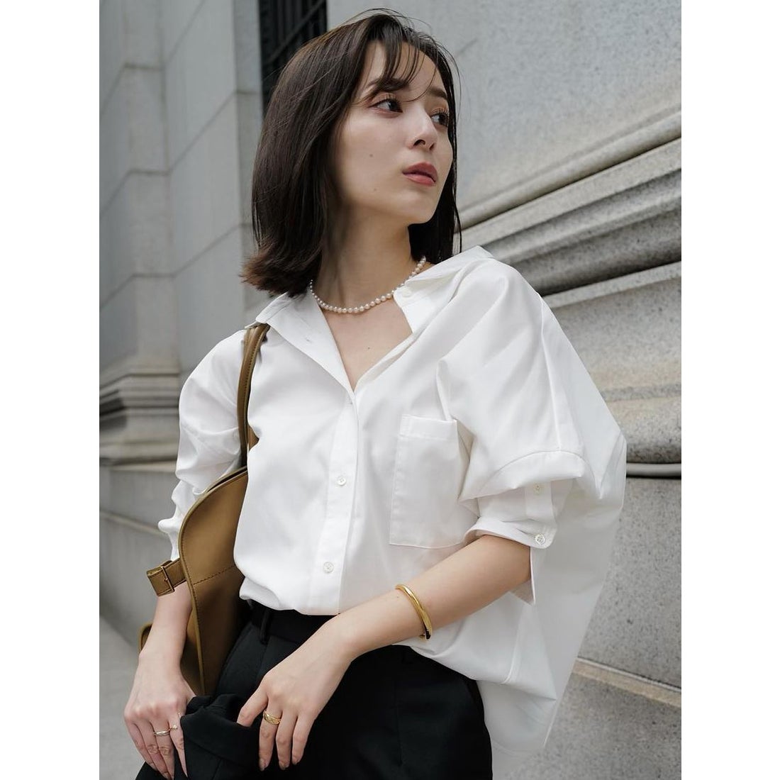 アニュアンス anuans スタンダードシャツ （WHITE） -ファッション通販