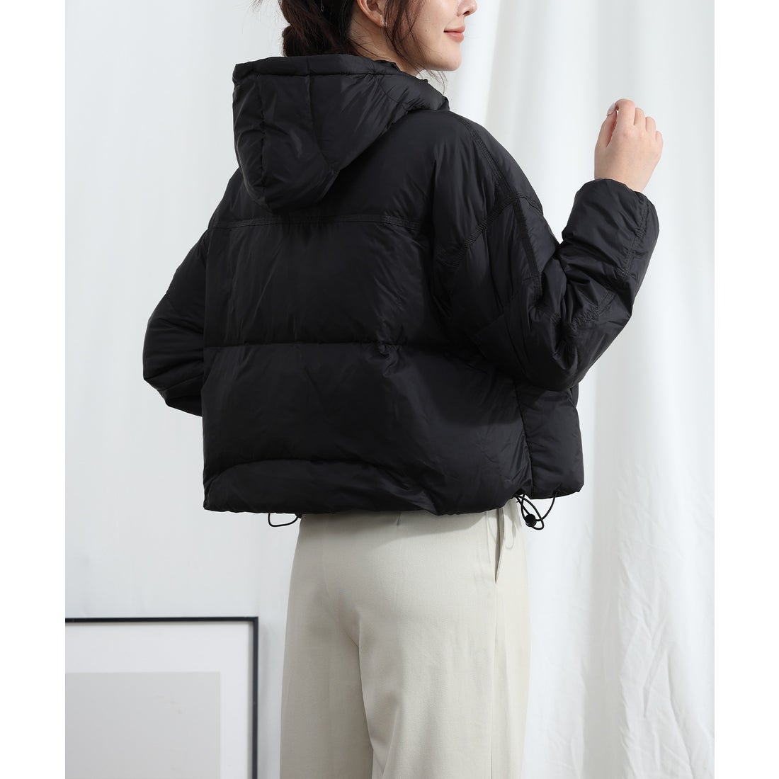 アイモハ aimoha aimoha -select-/フード付きショートダウンジャケット