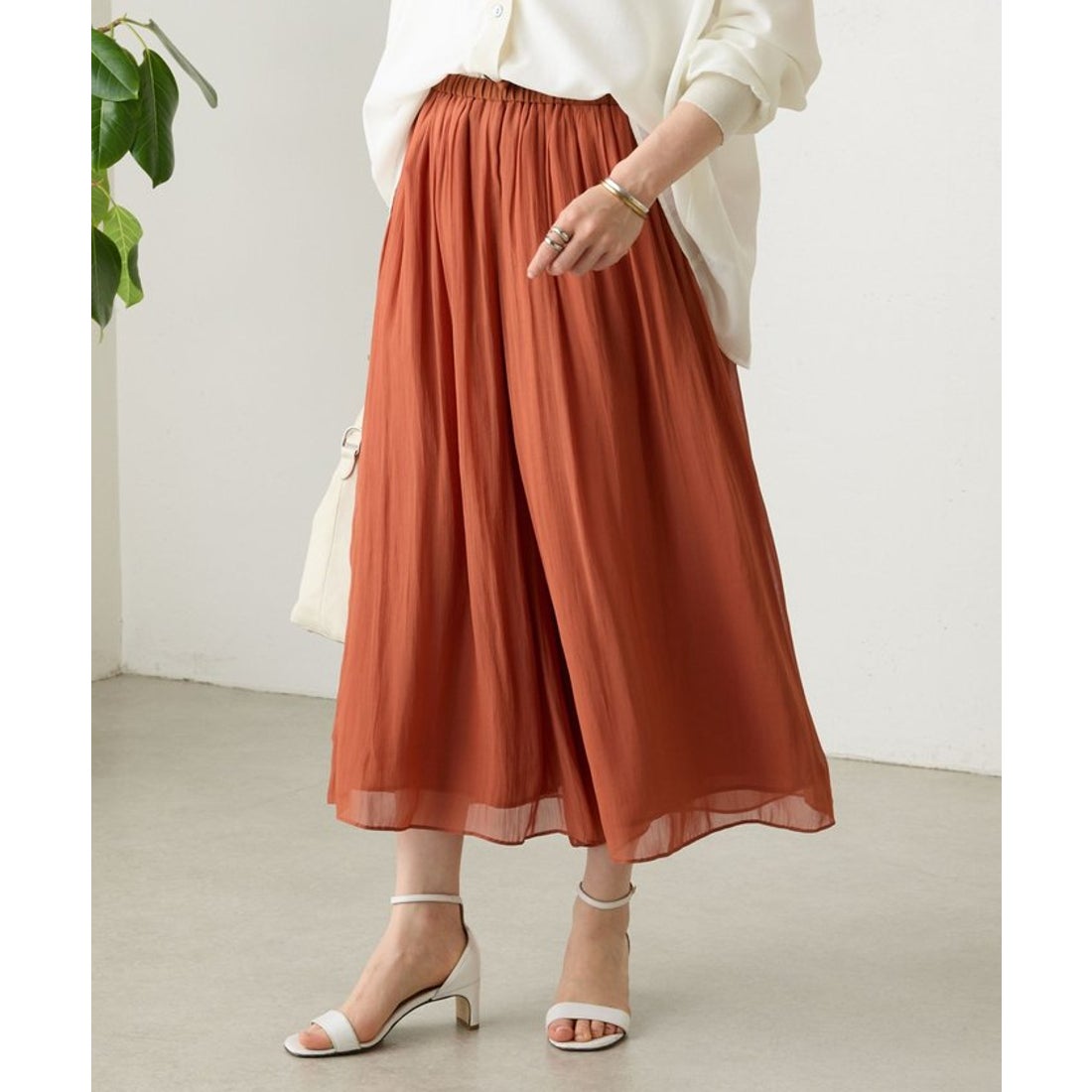 ビアズリー BEARDSLEY NEWシワシフォンギャザーパンツ （khaki