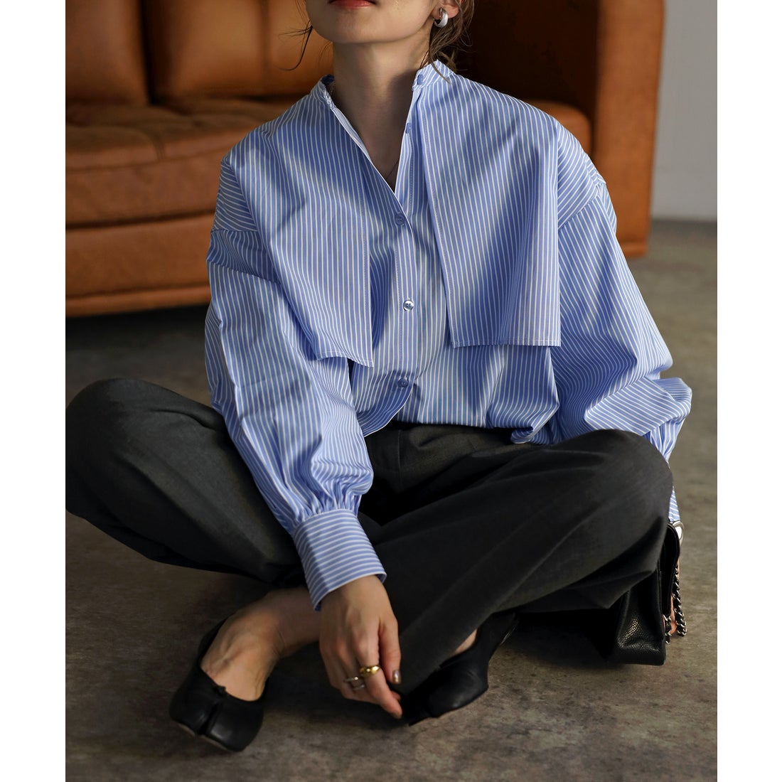 ボンジュールサガン BONJOUR SAGAN フライヨークストライプシャツ