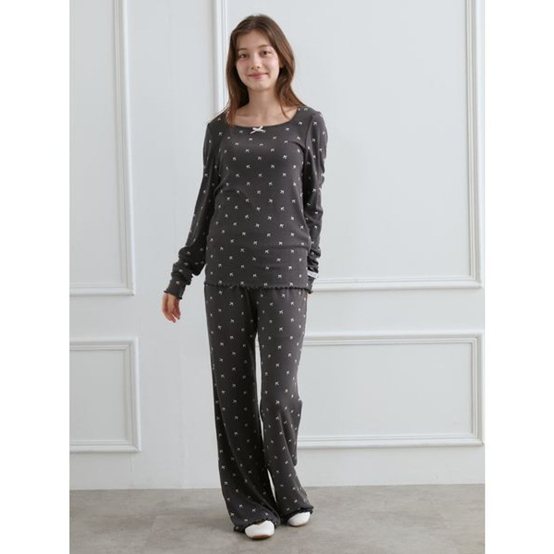 ジェラートピケ gelato pique 【HALLOWEEN】針抜きリボン柄ロング