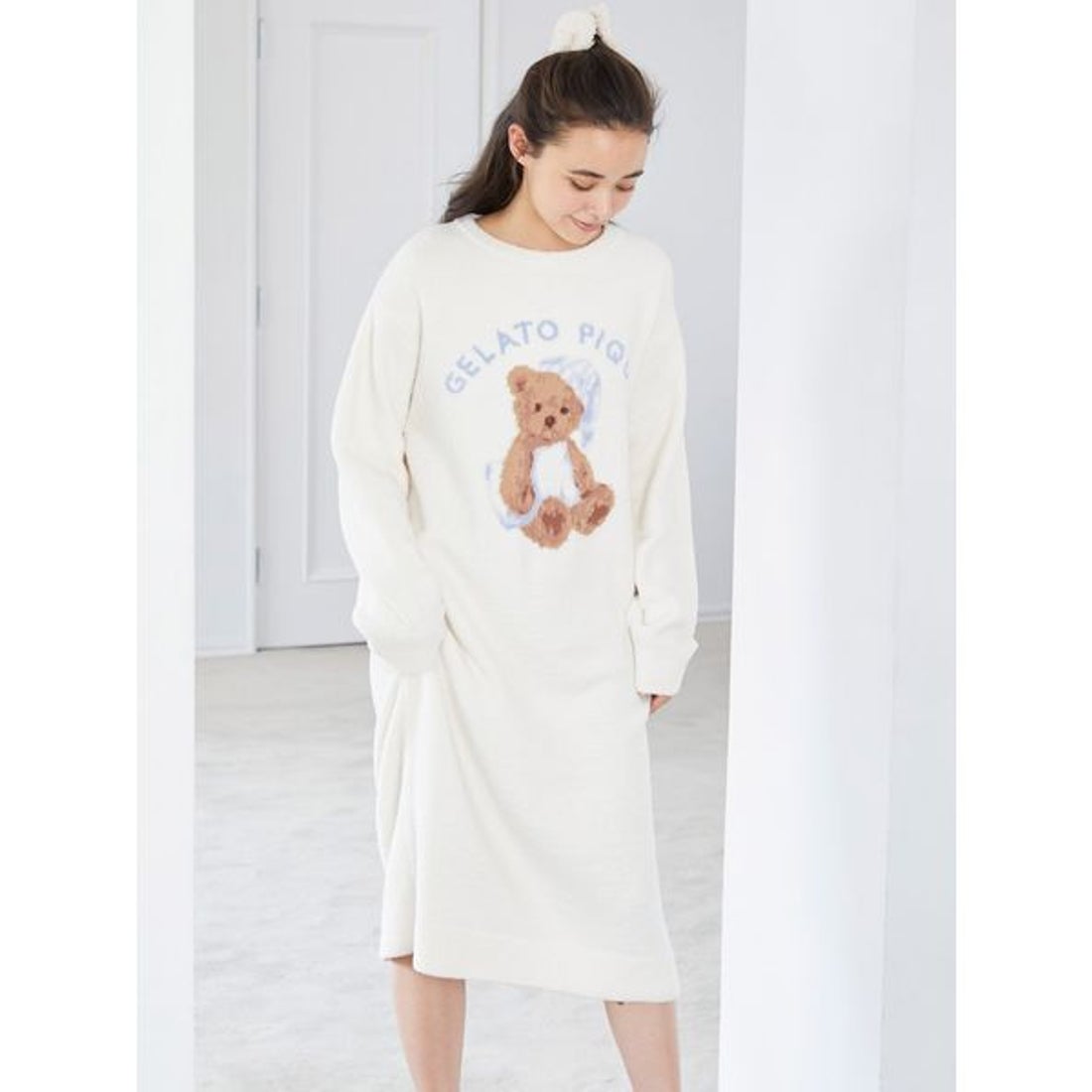 ジェラートピケ gelato pique GOOD NIGHT BEAR ジャガードワンピース