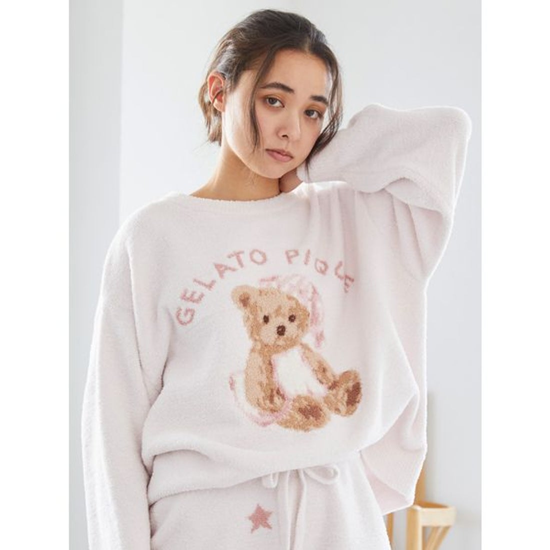ジェラートピケ gelato pique GOOD NIGHT BEAR ジャガードプルオーバー