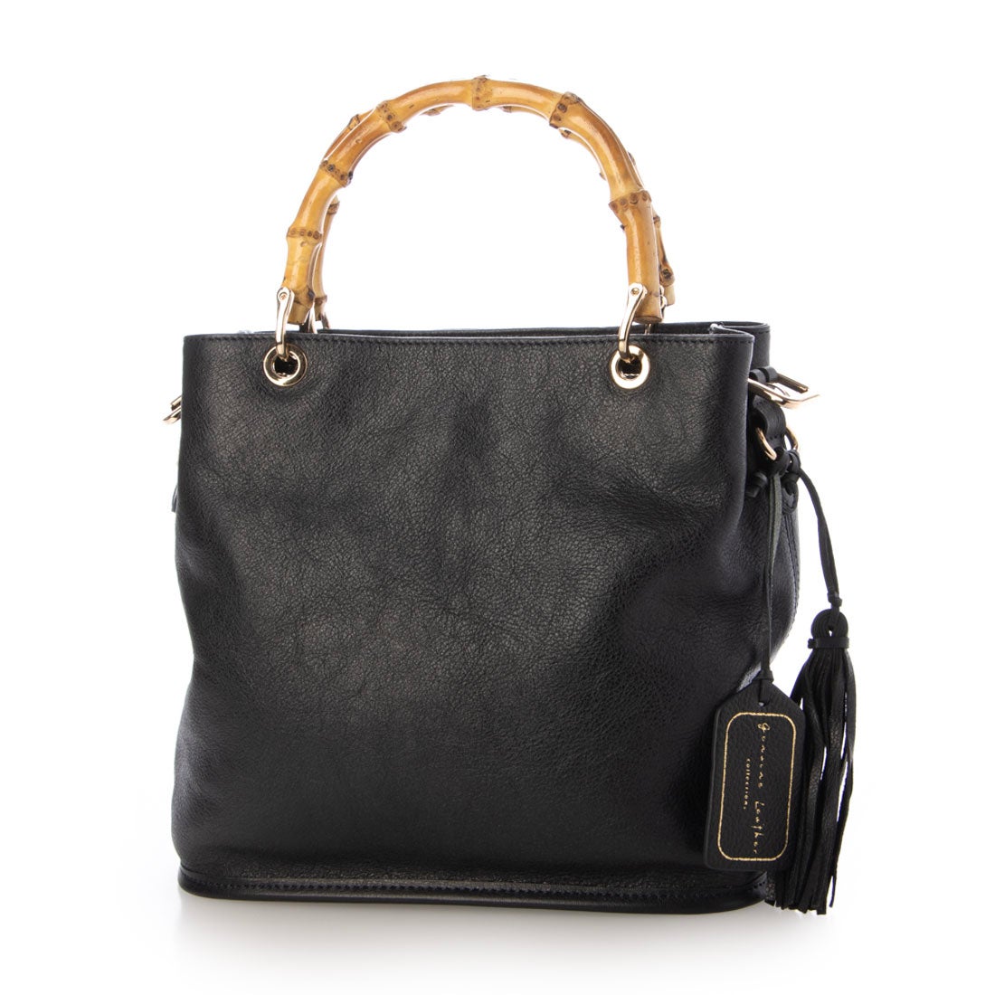 ジェニュインレザー Genuine Leather 天然シボ 本革バッグ バンブー