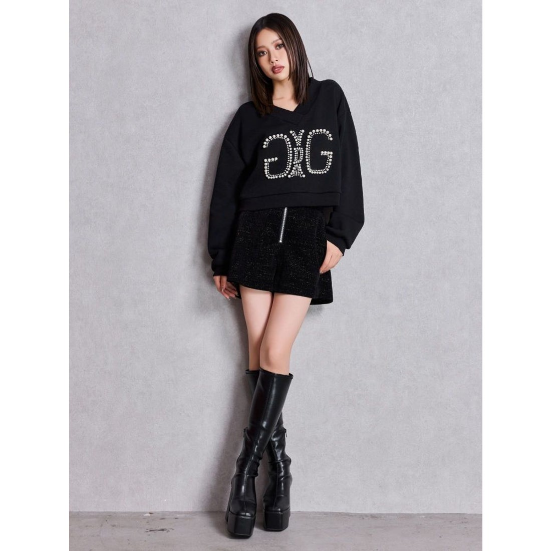 ジェイダ GYDA ストレッチチャンキーブーツ （アイボリー