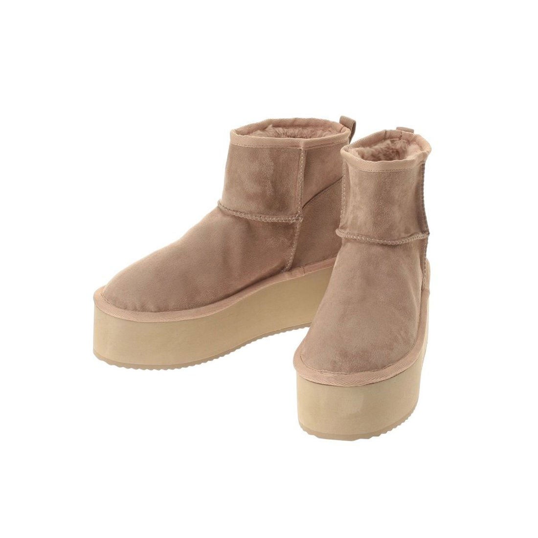 GYDA プラットフォームフェイクムートンブーツ（ブラック