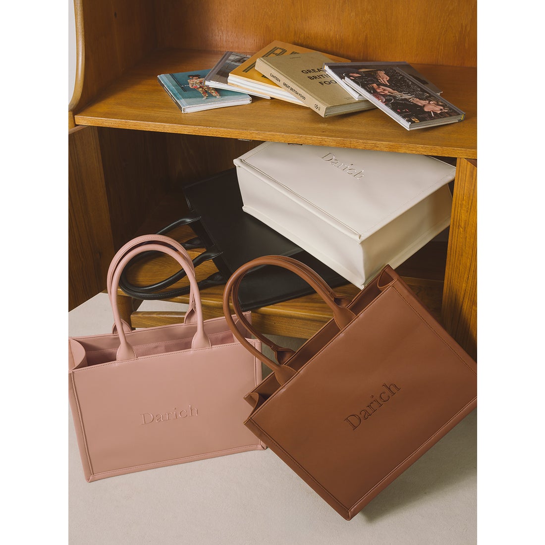 ダーリッチ Darich ロゴレザートートバッグ （ブラウン） -靴