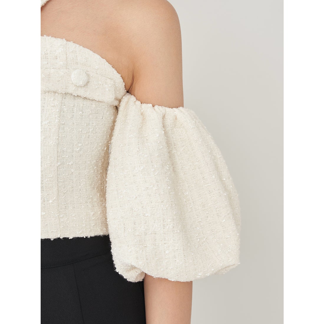 ダーリッチ Darich ホルターネックオフショルツイードトップス