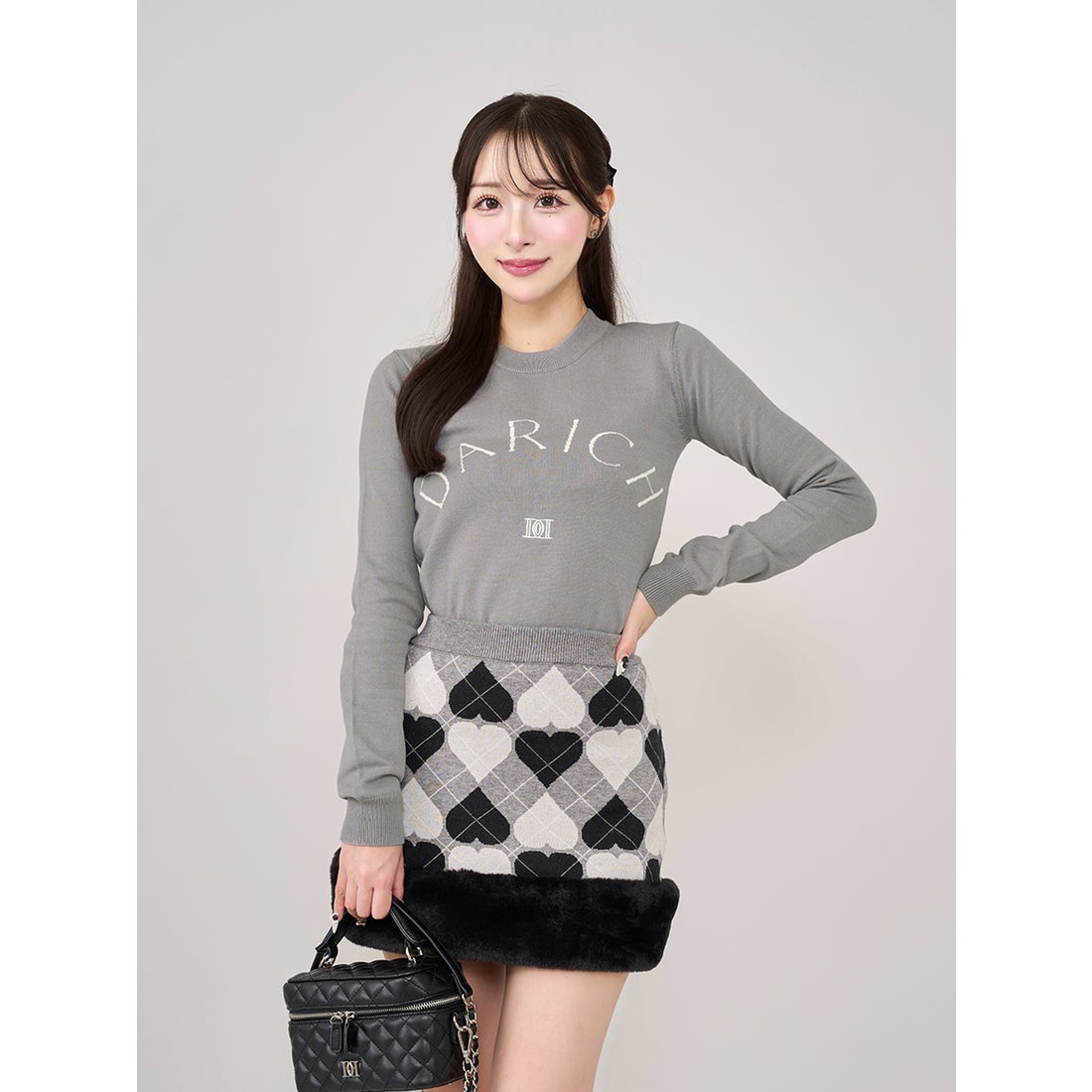 ダーリッチ Darich DARCHロゴニットトップス （グレー） -ファッション