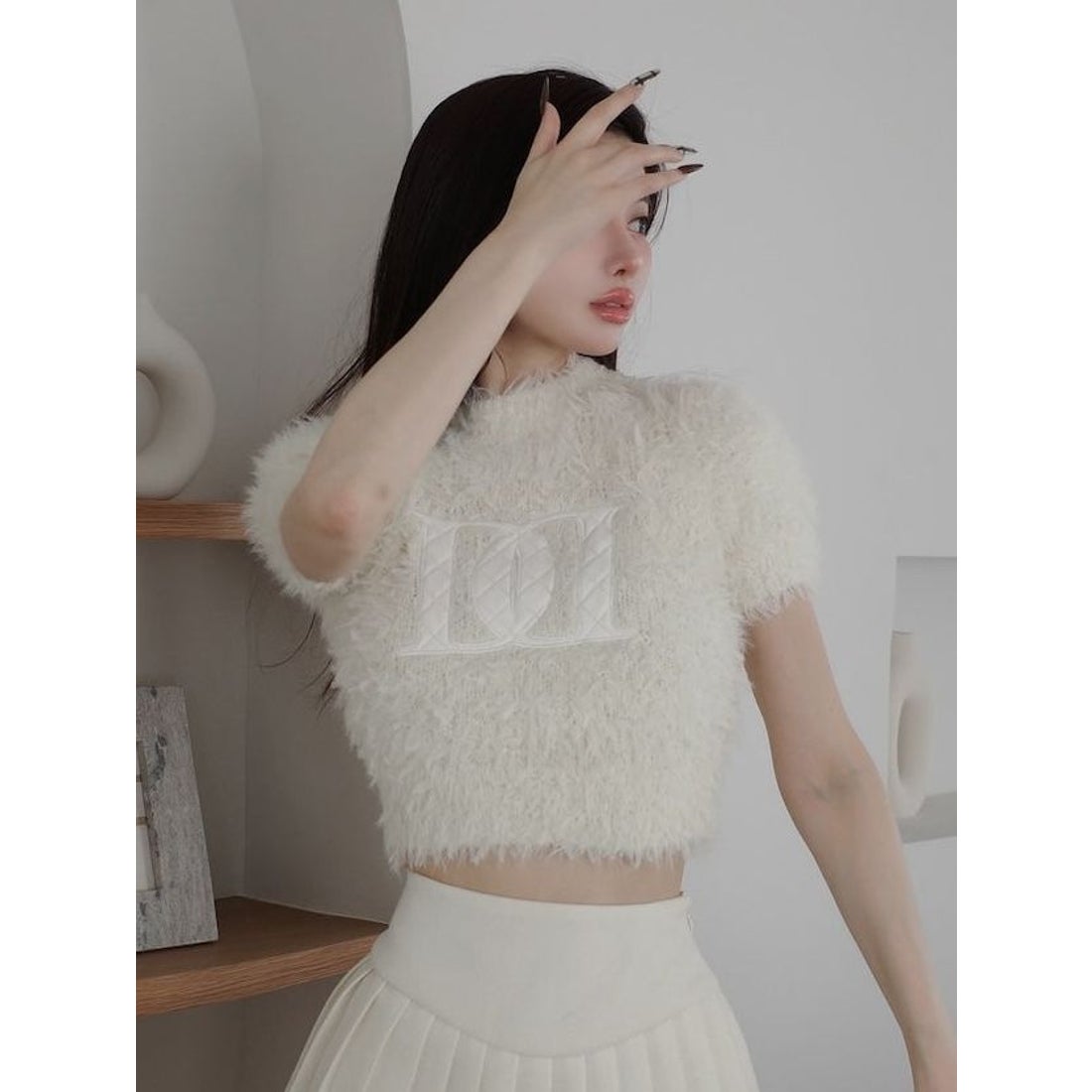 ダーリッチ Darich ファンシーヤーンニットトップス （アイボリー