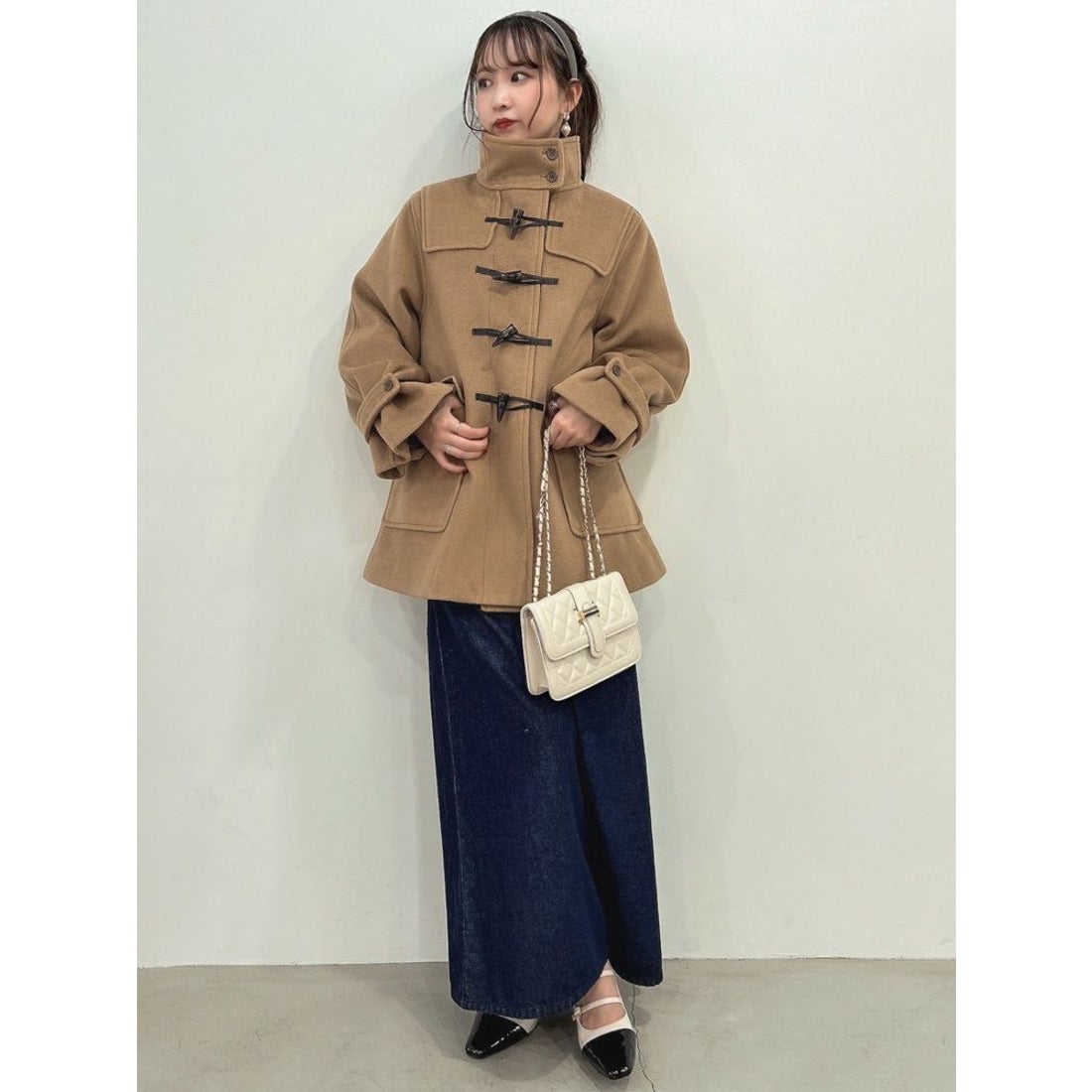 dazzlin ミドルフレアダッフルコート（キャメル） -ファッション通販