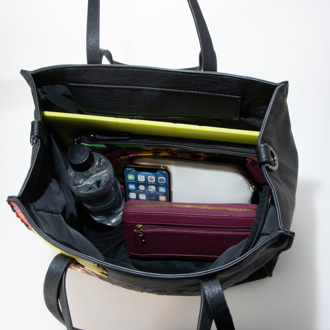 デシグアル Desigual 花柄 マキシトートバッグ （グレー/ブラック